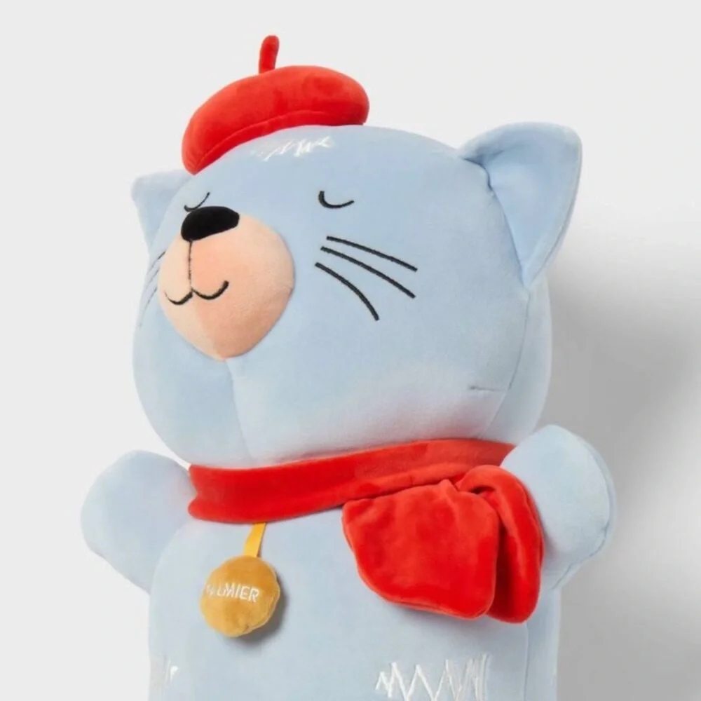 Open Box - Pillowfort - Cat Kids' Long Weighted Plush Throw Pil Blue Cat